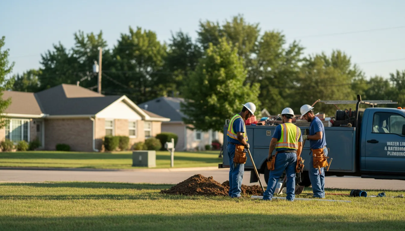 Residential water line and bathroom plumbing service in Salisbury, MO